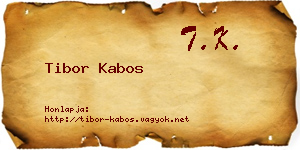 Tibor Kabos névjegykártya